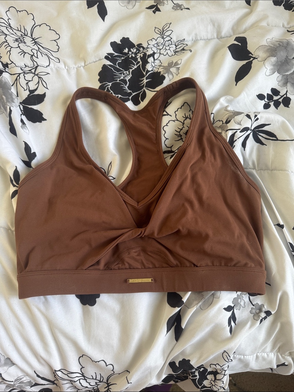 Gymshark Brown Twist-Front Racerback Sports Bra